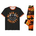 thumbnail image 6 of Halloween Family Matching Pajamas Short Sleeve Black Cat Print Top Pumpkin Ghost Pattern Long Pants Family Sleepwear Set, 6 of 6