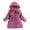 Purple, variant on Glisme Girls Jacket Unisex Patchwork Winter Cute Coat Thermal Hooded Padded Jacket Trend Outerwear Everyday Wear Size 4-5 Years Black