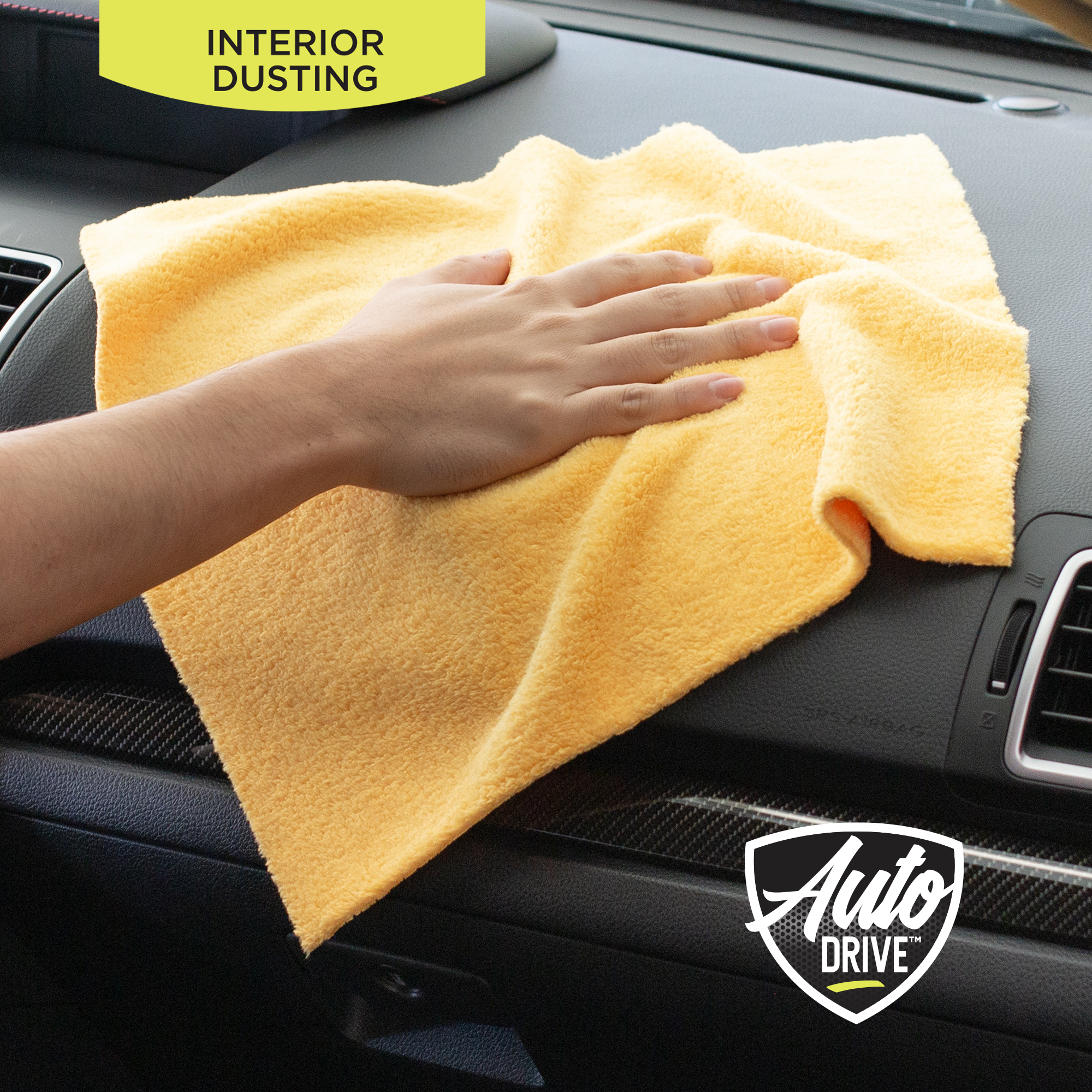 Auto Drive 24-Pack Microfiber Detailing Towels, Blue & Yellow photo 6
