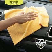 Auto Drive Coral Fleece Microfiber Towel, 24 Pack, Multi-Purpose Cleaning and Detailing, Blue & Yellow