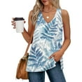 thumbnail image 2 of Atogsazn Womens Summer Tank Tops 2025 V Neck Sleeveless Casual Loose T Shirts Side Split Going Out Tops Tunic Light Blue XXL, 2 of 7