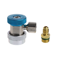 thumbnail image 4 of 4 Pcs Adaptateurs Rapides pour Voiture Auto Freon R134A, Jauge de Collecteur de Réfrigérant de Climatisation Réglable, 4 x Attelage Rapide R134A, Rouge & Bleu, 4 of 5