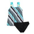 thumbnail image 4 of Qingpeng Womens Tankini Bathing Suit Fashion Print Ruched Tummy Control Two Piece Swimsuit with Bottom Flowy Swimwear, 4 of 6