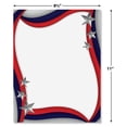 thumbnail image 4 of Spangled Stars Patriotic Letter Papers - Set of 25, American Flag stationery papers, 8 1/2" x 11", compatible computer paper, Patriotic Letterhead, 4th of July flyers, Veterans Day, Memorial Day, 4 of 5