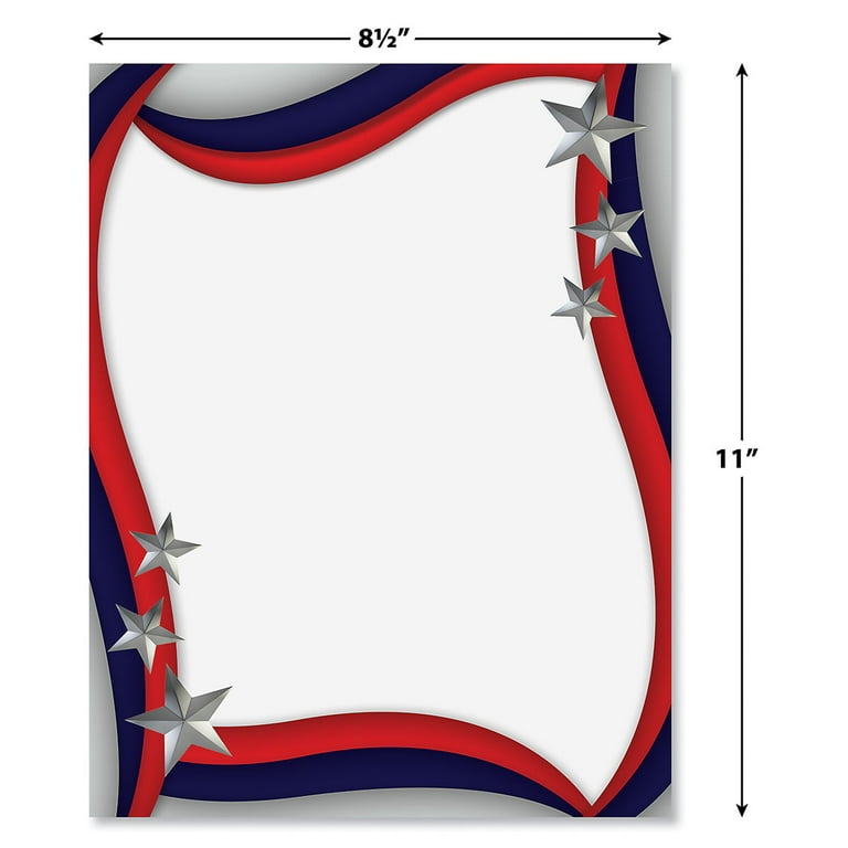 Patriotic Letter Papers - Set of 25, American Flag Stationery, 8 1/2 patriotic-letter-papers-set-of-25-american-flag-stationery-8-1-2-x-11-4th-of-july-veterans-memorial-day-walmart-com