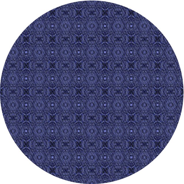 Ahgly Company Tapis d'Intérieur Rond Lavable en Machine Bleu Royal Transitionnel, 8 Pieds Rond
