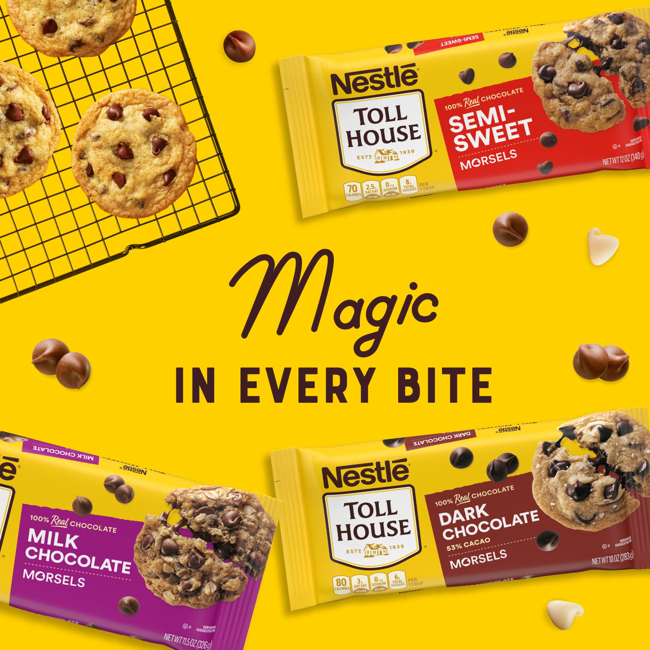 Nestle Toll House Milk Chocolate Regular Baking Chips,  11.5 oz Bag