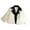 White, variant on Mercatoo Faux 𝗙𝘂r PU Leather Jacket for Toddler Girls Windproof Lapel Collar Zipper Outerwear Winter Warm Puffy Coat