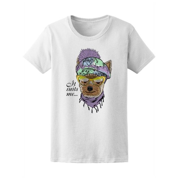 Cute Elegant Dressed Dog T-Shirt Women -Image by Shutterstock, Female Small