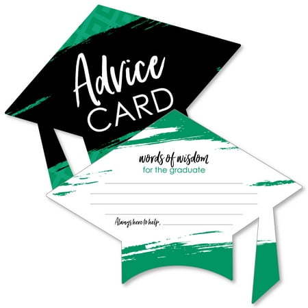Green Grad – Best is Yet to Come – Green Grad Cap Wish Card Graduation Party Activities – Shaped Advice Cards Games – Set of (Best Party Card Games 2019)