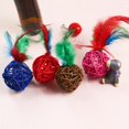 thumbnail image 4 of Cat Ball Toy Rattan Built-in Bell Fake Feather Cat Play Toy Cat Interactive Toy, 4 of 4