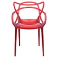 thumbnail image 2 of Pemberly Row Modern Plastic Intertwined Dining Side Chair in Red, 2 of 7