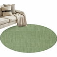 thumbnail image 2 of Grass Green 4ft Round Rug, Farmhouse Burlap Solid Green Color Modern Linen Texture Non-Skid Rubber Backing Large Area Rugs - Living Room Bedroom Home Office, Indoor Floor Mat Carpets Washable Rug, 2 of 9