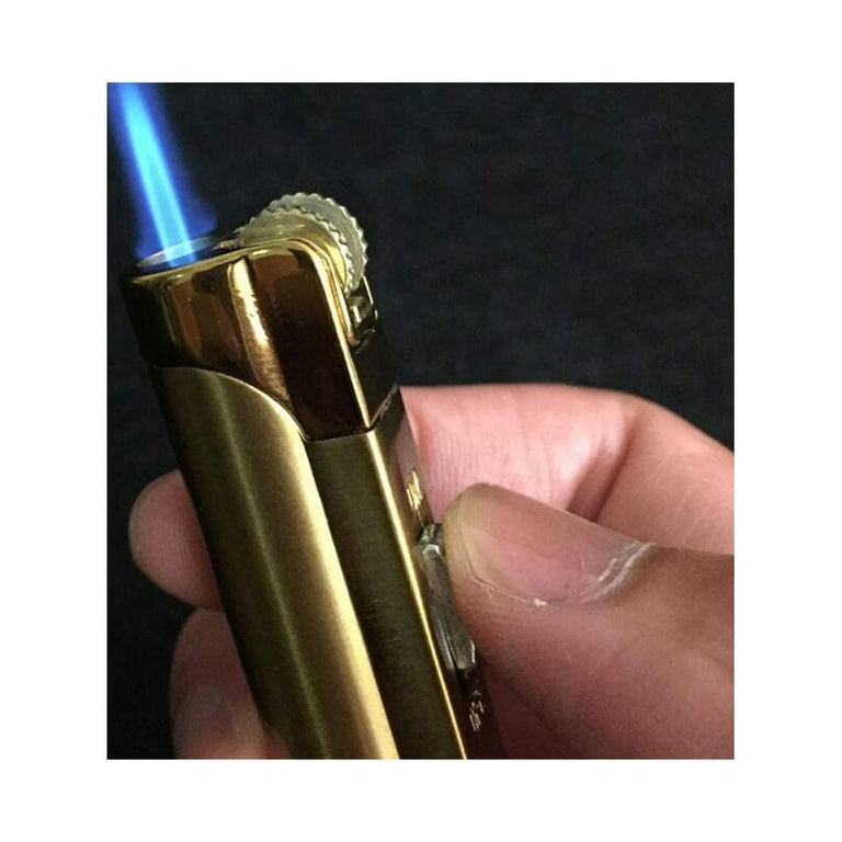 slim lighters for cigarette 5 Pcs Slim Metal Jet Flame Lighter Grinding Flint Butane Gas Windproof Cigar Cigarette Lighters