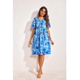 thumbnail image 7 of Oudiya Womens Mumus House Dress Floral Print Short Sleeve Nightgowns Moomoo Dresses with Pockets, 7 of 7