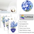 thumbnail image 3 of 3 Pieces Blue White Chinoiserie Hydrangea Posters Canvas Wall Art Print Set Watercolor Flowers Botanical Plant Decor Canvas Painting Oriental Porcelain Vase Flower Jar Pictures No Frame, 3 of 7