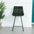 thumbnail image 3 of Topcobe Modern Nordic Counter Height Bar Chair, 2 Pcs Leisure Barstool with Metal Legs, Retro Green, 3 of 11