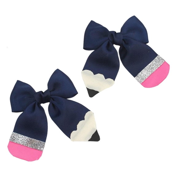Weflink 1Pair Girls Hair Accessory Cheerleader Styles Pencil Bows For Daily Wear