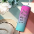 thumbnail image 4 of Gifts for Mom from Daughter Best Bonus Mom Ever Gifts From Son 20oz Travel Cup Gifts Set for Mother Mom Birthday Christmas Presents Pink Gradient Stainless Steel Travel Tumbler With Lid Staw, 4 of 6