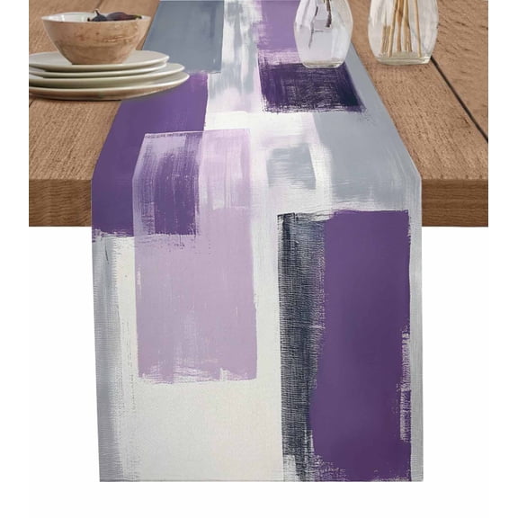 Moroccon Table Runner 90 Inches, Purple Gradient Bed Runner Dresser Scarves Tabletop for Indoor Outdoor Parties/Ceremony/Banquet, 13" x 90"