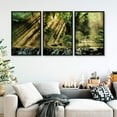 thumbnail image 3 of IDEA4WALL 3 Piece Framed Canvas Wall Art for Living Room, Bedroom Waterfall in Deep Forest of Croatia Canvas Prints for Modern Home Decoration Ready to Hang, 3 of 4