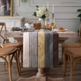 thumbnail image 4 of Camino de mesa gris moderno de 33 x 183 cm, lavable en primavera, moderno, verano, cocina, mesa de comedor, decoración interior, exterior, fiesta, sala de estar, camino de mesa, estilo campestre, 4 of 7