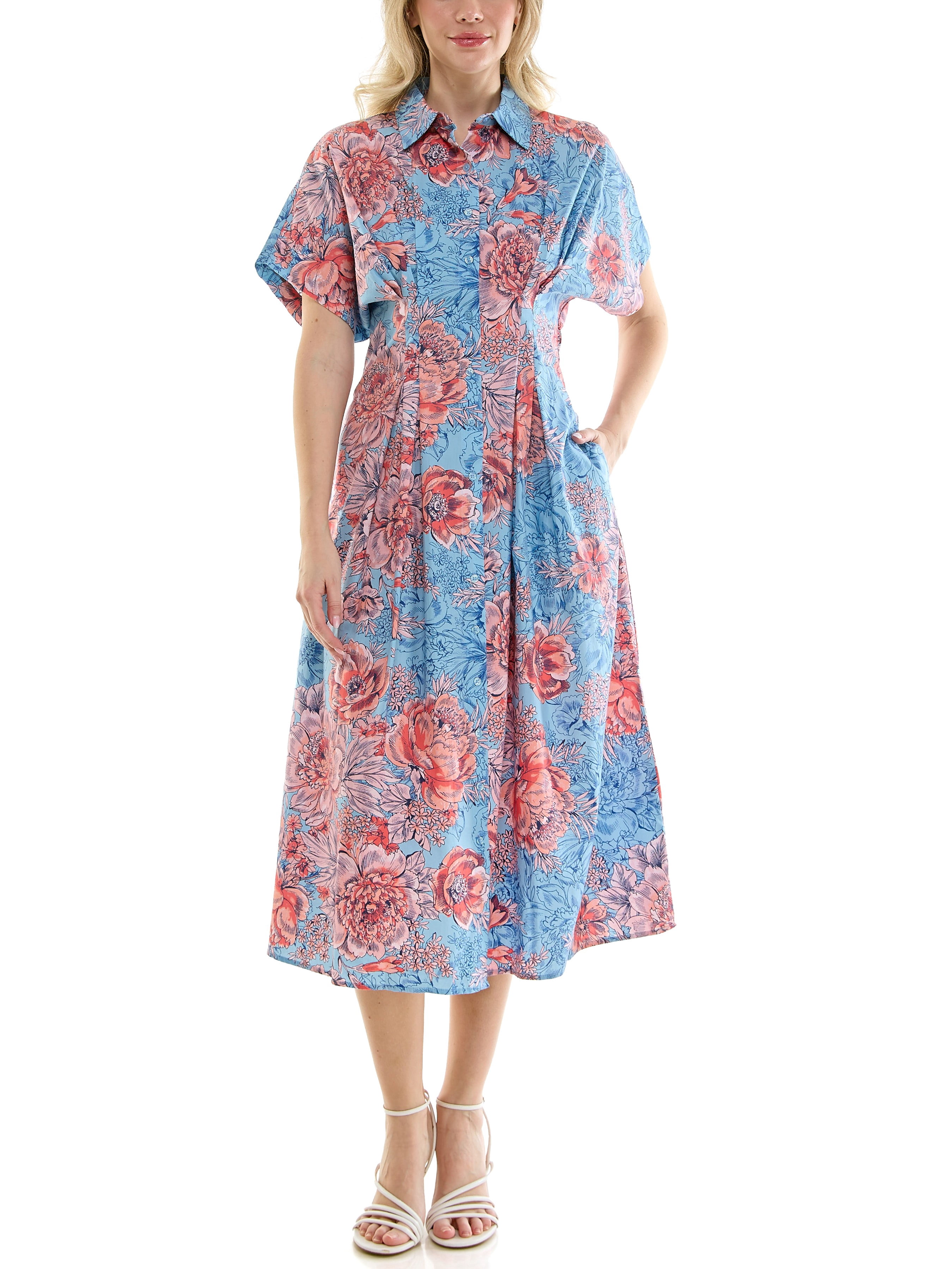 Nicole Miller Pintuck Waist Shirtdress, Sizes 4-16