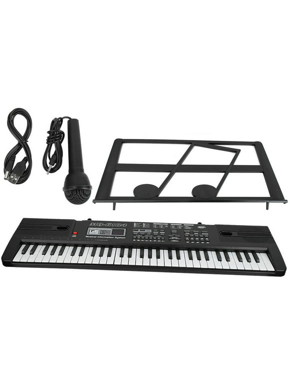 Portable USB Electronic Keyboard Piano 61 Keys With Microphone For Kids Adult