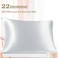 thumbnail image 5 of REGALWOVEN Silk Pillowcase Queen Silk Pillow Cover for Hair and Skin with Zipper Closure, Silver Gray 20" x 30", 5 of 8