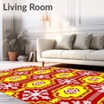 thumbnail image 2 of ODIKA 8'x10' Machine Washable Non-Slip Area Rug, Nordic Inspired Snowflake Tartan with Festive Touch High Traffic Rug with Pad, Red, 612143, 2 of 8