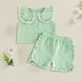 thumbnail image 2 of UAYOTSE 9 Month Baby Girl Clothes Summer Baby Girl Clothes Toddler Summer Clothes Outfits Top Shirt Cute Shorts Set,Sizes 12-18 Months, 2 of 3