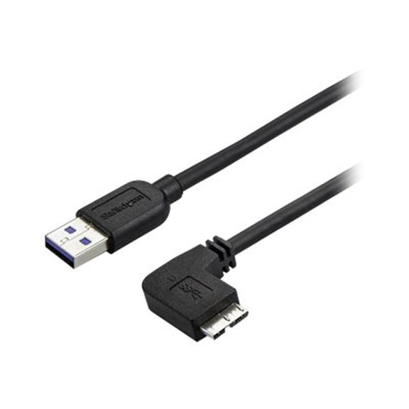 StarTech 1m (3ft) Slim Micro USB 3.0 Cable - M/M - Right-Angle Micro-USB