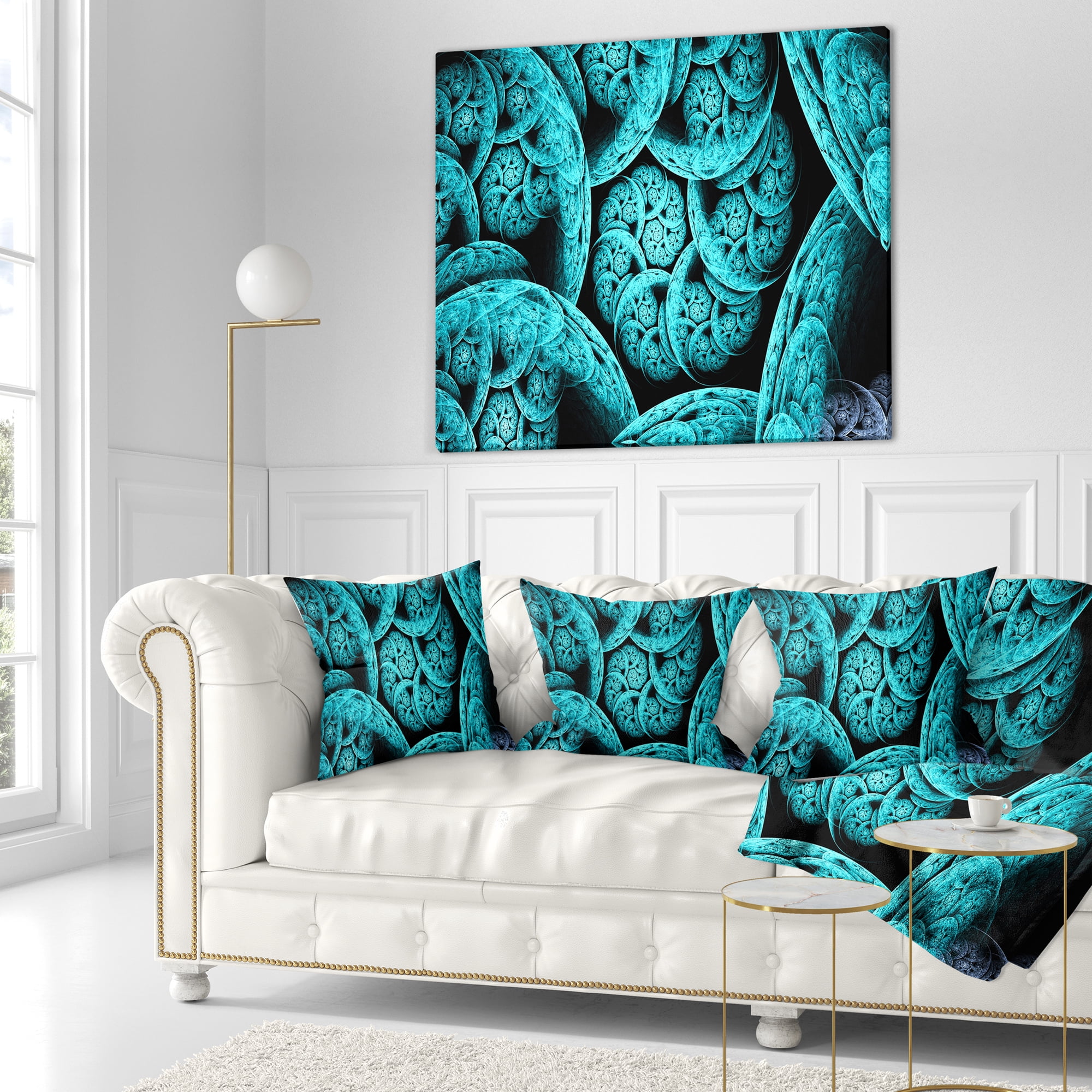 Designart Blue Dramatic Clouds - Abstract Throw Pillow - 18x18