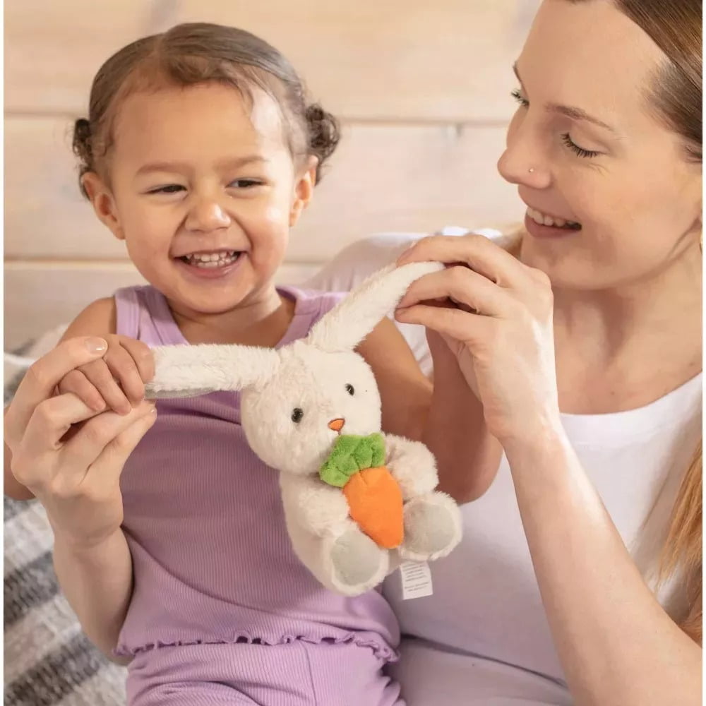 Easter Basket Stuffer Toys Set, Cuddly Easter Plush Bunny Holding Carrot with 6pc Water-Activated Surprise Unicorn Hatching Eggs, Easter Gift for Kids