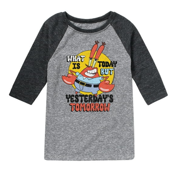 SpongeBob SquarePants - What Is Today Yesterdays Tomorrow - Toddler & Youth Raglan Graphic T-Shirt