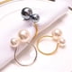 thumbnail image 3 of Xiao Hua Anillo de servilleta de imitación de perla, 6 piezas, con apertura en forma de U, ajustable, para bodas, simple, de papel (dorado grande), 3 of 5