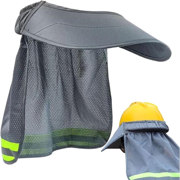 Hard Hat Sun Shield Hard Hat Sun Visor Reflective Strip Protective Helmet Attachment for Working Construction Sites Men Gardening Warehouse Outdoor(Gray)