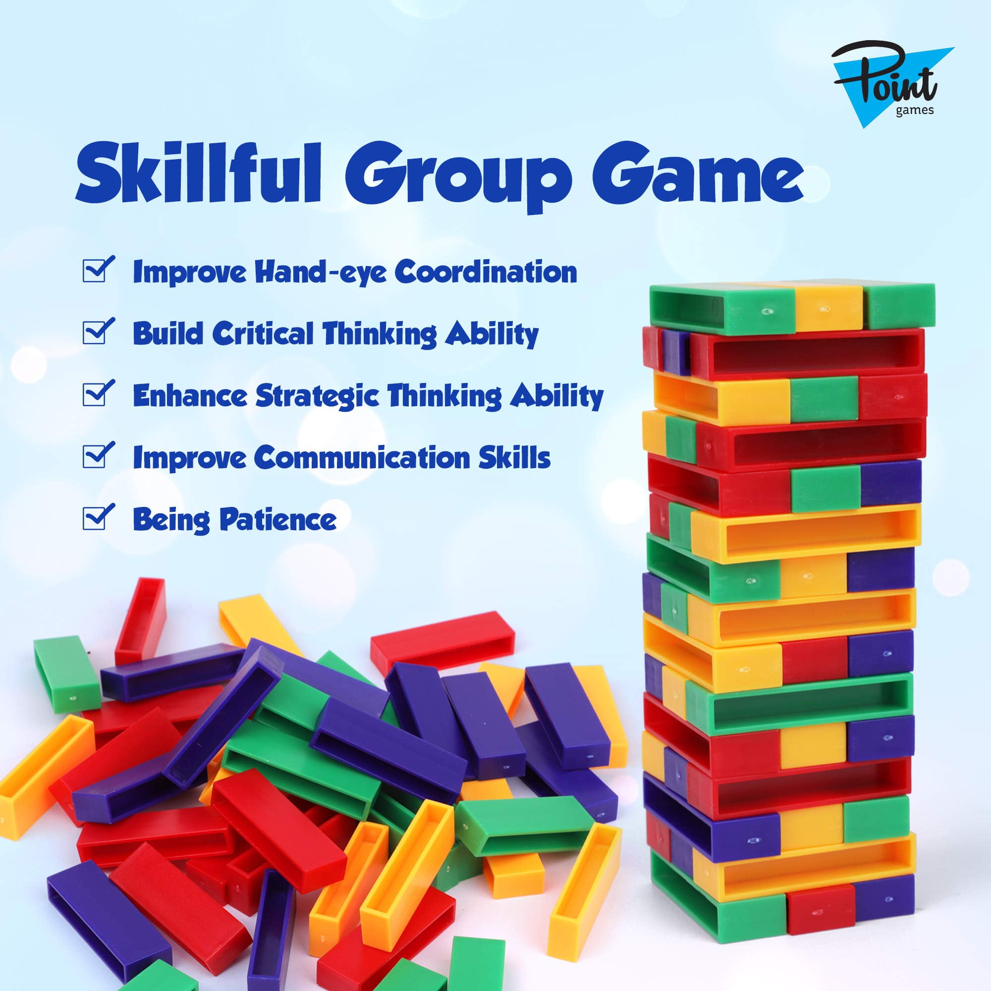  Point Games Crazy Tower - Stacking Tower Game with Fun Roman  Column Design- Toppling Leaning Tower Toy with Dice - Developmental &  Interactive Puzzle, Test Stabilizing Skills- Ages 5+ : Toys & Games