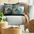 thumbnail image 5 of Ambesonne Fantasy World Throw Pillow Cover 2 Pack, Balcony to the Ocean, 18", Dark Turquoise and Ecru, 5 of 7