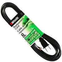 Woods 16/2 SJTW Replacement Power Supply Cord, Black, 8-Foot