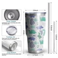 thumbnail image 6 of 30oz Blue Green Dinosaurs Geometric Pattern Tumblers Stainless Steel Tumbler with Lid and Straw,Vacuum Insulated Double Wall Travel Tumbler Cups Mug with Cleaning Brush for Coffee,Tea, 6 of 7