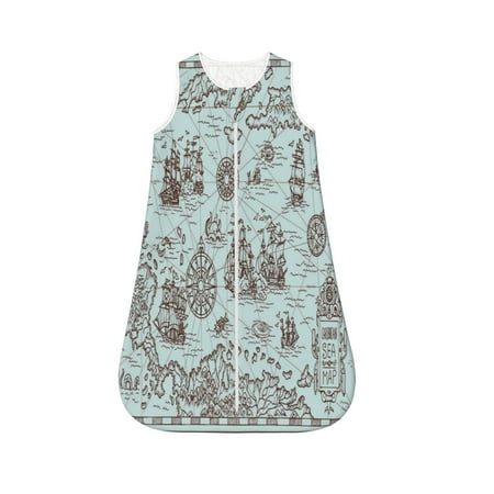 

Haiem Pirate Adventure Map Printed Baby Sleep Sack 0-6 Months Muslin Baby Sleeping Bag Zipper Toddler Wearable Blankets Comfy Stretchy Thin Sleep Sacks-X-Large
