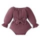 thumbnail image 1 of Gibobby Mameluco niña para niñas pequeñas, monos con de manga larga de Color sólido para recién nacidos, ropa para niños pequeños(Morado, 12-18 Meses), 1 of 4