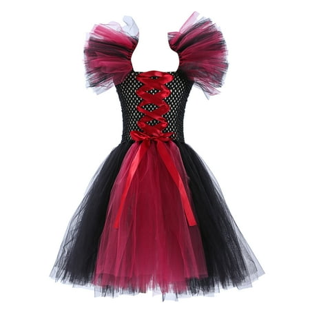 

YTIANH Dresses for Summer Toddler Kids Baby Girls Magnificent Witch Black Gown Fancy Dress Up Party Tulle Dresses J 10