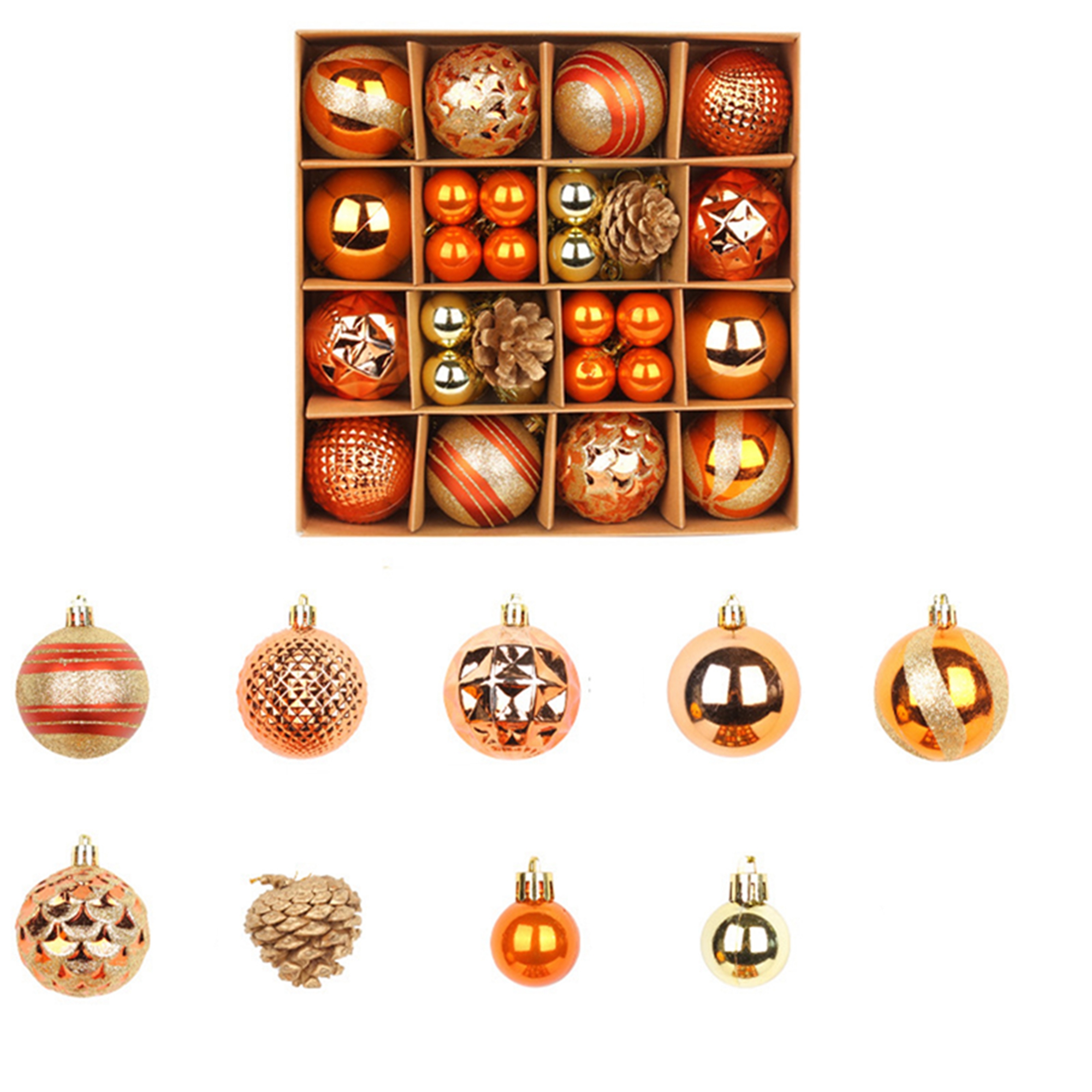 42 Pcs Christmas Ball Ornaments Christmas Tree Ornaments Set with