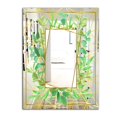 thumbnail image 3 of DESIGN ART Designart 'Efflorescent Gold Green 5' Traditional Mirror - Floral and Modern Large Printed Wall Mirror 23.7 in. wide x 31.5 in. high, 3 of 5