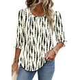 thumbnail image 4 of Fantaslook Blouses for Women Dressy Casual 3/4 Length Sleeve Womens Tops with Smocked Cuffs Fashion Shirts, 4 of 9