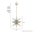 thumbnail image 6 of Hunter - Jupiter Star 12-light Alturas Gold, Medium Size Pendant Light, Dimmable, Mid Century Modern Style, Sputnik Shaped, for Bedrooms, Kitchens, Dining, Living Rooms - 19339, 6 of 7