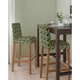 thumbnail image 2 of Vintage Flower Bar Stool Covers Set of 4, Green Spring Floral Leaves Pastoral Birds Plants Stretch Bar Chair Covers with Backs, Removable Pub Counter Height Chair Cover for Kitchen Dining Room Cafe, 2 of 7