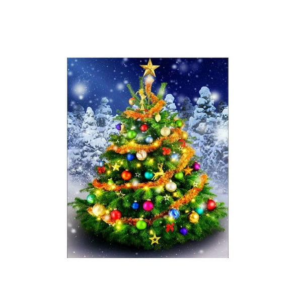 nipocaio 12x16inch Christmas Series Diamond Painting Christmas Tree Bear Stick Diamond Cross Stitch 5D Diamond Embroidery Foreign Trade DIY Decorative Painting
